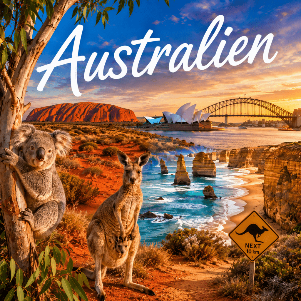 Reisen nach Australien z.B. nach Sydney, Melbourne, Adelaide, Kangaroo Island, Cairns, Brisbane, Darwyn, Canberra, New South Wales, South Australia, Western Australia