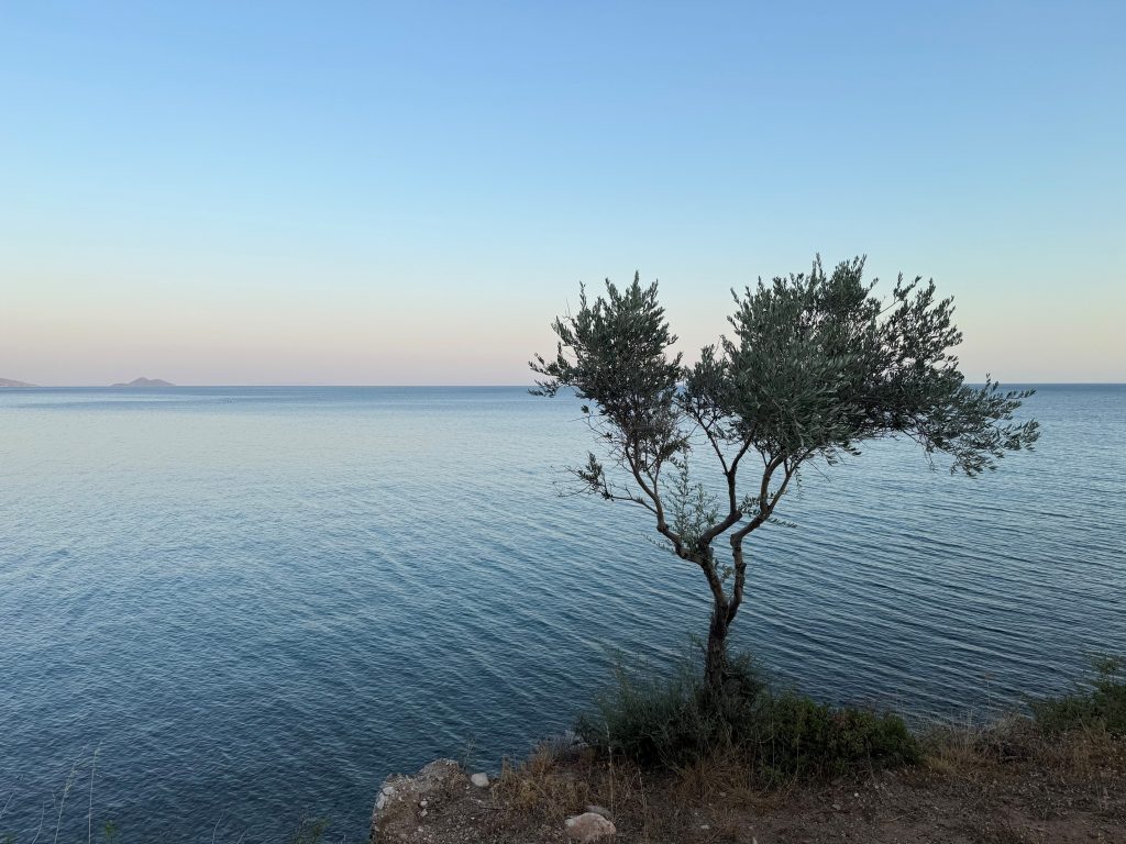 Schöner Ausblick vom Strand auf Samos